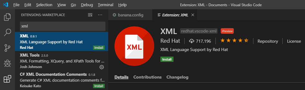 Red Hat XML Language Validation Extension Summary Page