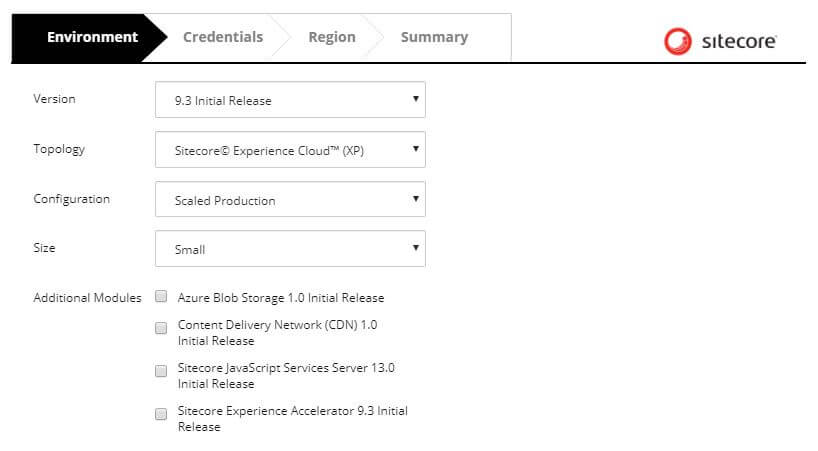 Sitecore Azure Marketplace Install Options