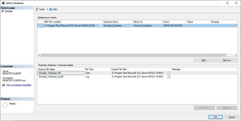 Move SQL Server Database Attach Moved Database