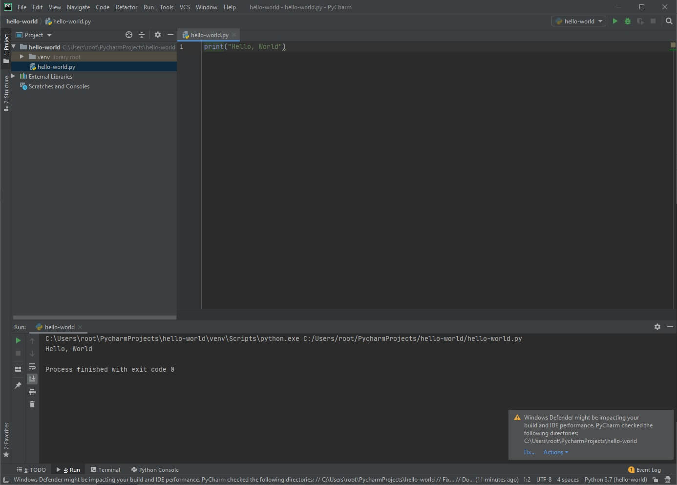 PyCharm Run Code