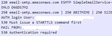 Umbraco AWS Simple Email Service 530 Error