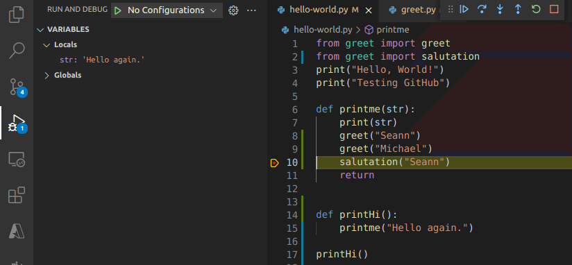 VSCode Python Debugger Stopped at Breakpoint