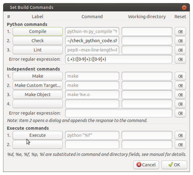 Geany Python Checker Setup