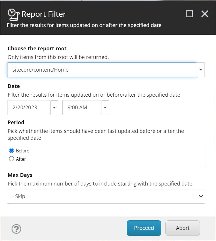 Powershell Items Last Updated Report Parameters